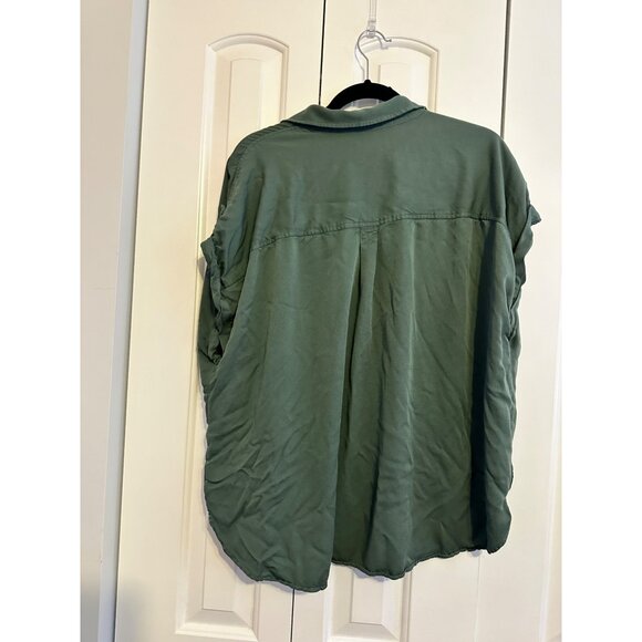 aerie green short sleeved camp style button down shirt XXL - Picture 7 of 7